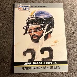 FRANCO HARRIS, NFL MVP Super Bowl IX Card, Steelers
